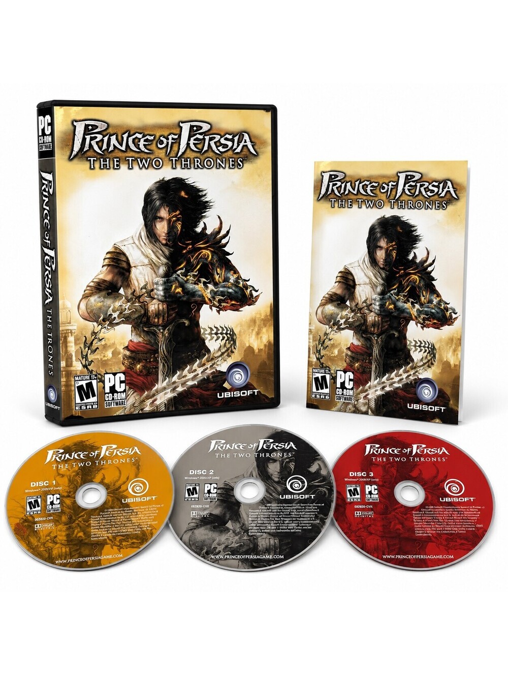Prince of Persia The Two Thrones PC CD-ROM 3 Disc Complete w/ Manual Case